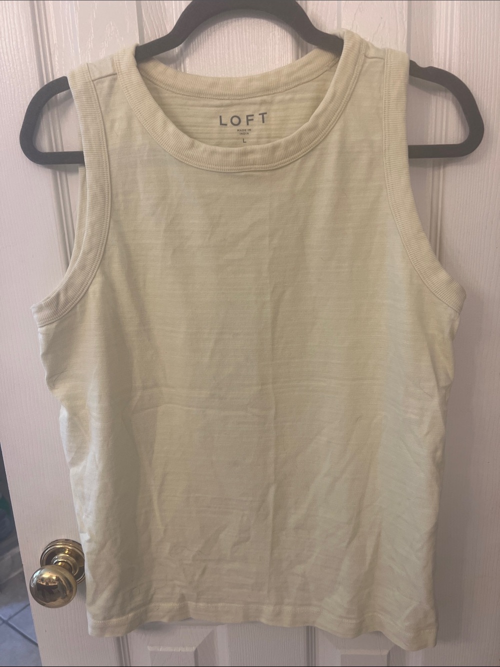 LOFT Light Yellow Crewneck Tank Top